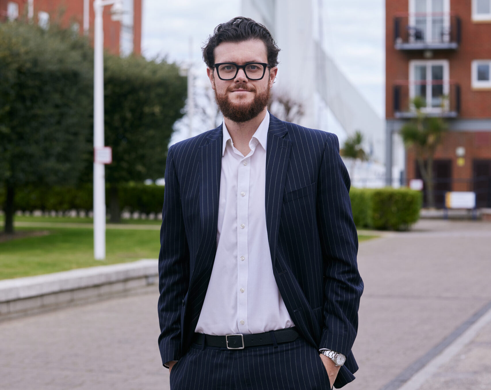 Buy to Let Mortgage Brokers in Portsmouth - Josh at Chatsworth Mortgage Group Standing at Gunwharf Quays